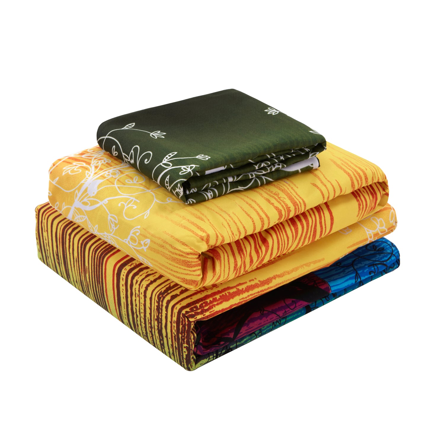 Rainbow Tree 4 Piece Bedding Set: Duvet Cover, Fitted Sheet and A Pair of Pillowcases