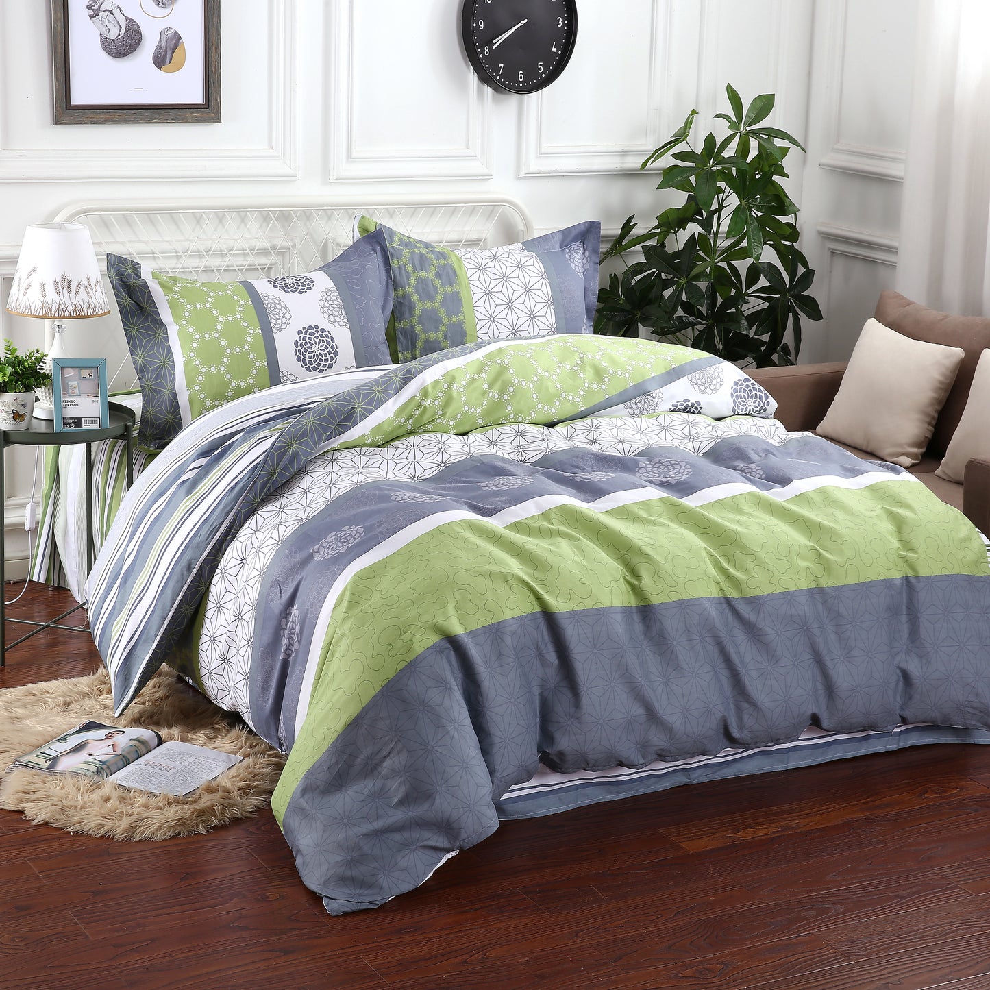 Serene 100% Cotton Bedding Set: Duvet Cover and Pillow Sham(s)