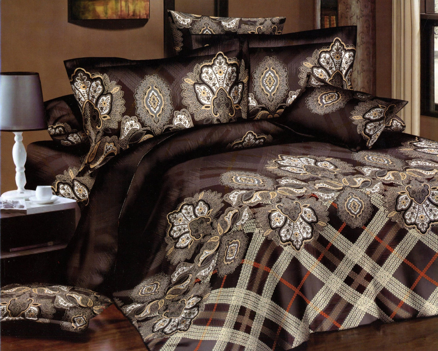 black luxury cotton duvet cover set, reversable.