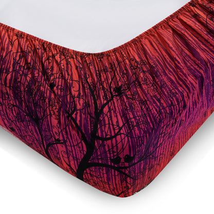 Rainbow Tree 4 Piece Bedding Set: Duvet Cover, Fitted Sheet and A Pair of Pillowcases