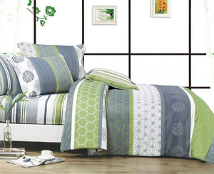 Serene 5pc 100% Cotton Bedding Set: Duvet Cover, Two Pillowcases and Two Pillow Shams