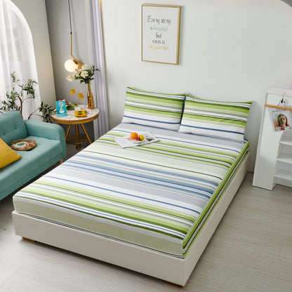 Serene 100% Cotton Sheet Set: Fitted Sheet, Flat Sheet and Two Pillowcases