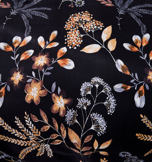 Black Floral 3-Piece Microfiber Bedding Set: Duvet Cover and Pillow Shams