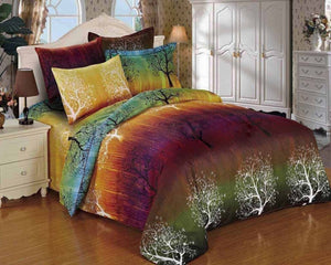 Rainbow Tree 5 Piece Duvet Cover Set: Duvet Cover, Two Matching Pillowcases and Two Pillow Shams