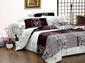 May 5 Piece 100% Cotton Bedding Set: Duvet Cover, Two Pillowcases and Two Pillow Shams