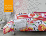 Floral Expression 5 Piece Luxury 100% Cotton Bedding Set: Duvet Cover, Pillowcases and Pillow Shams