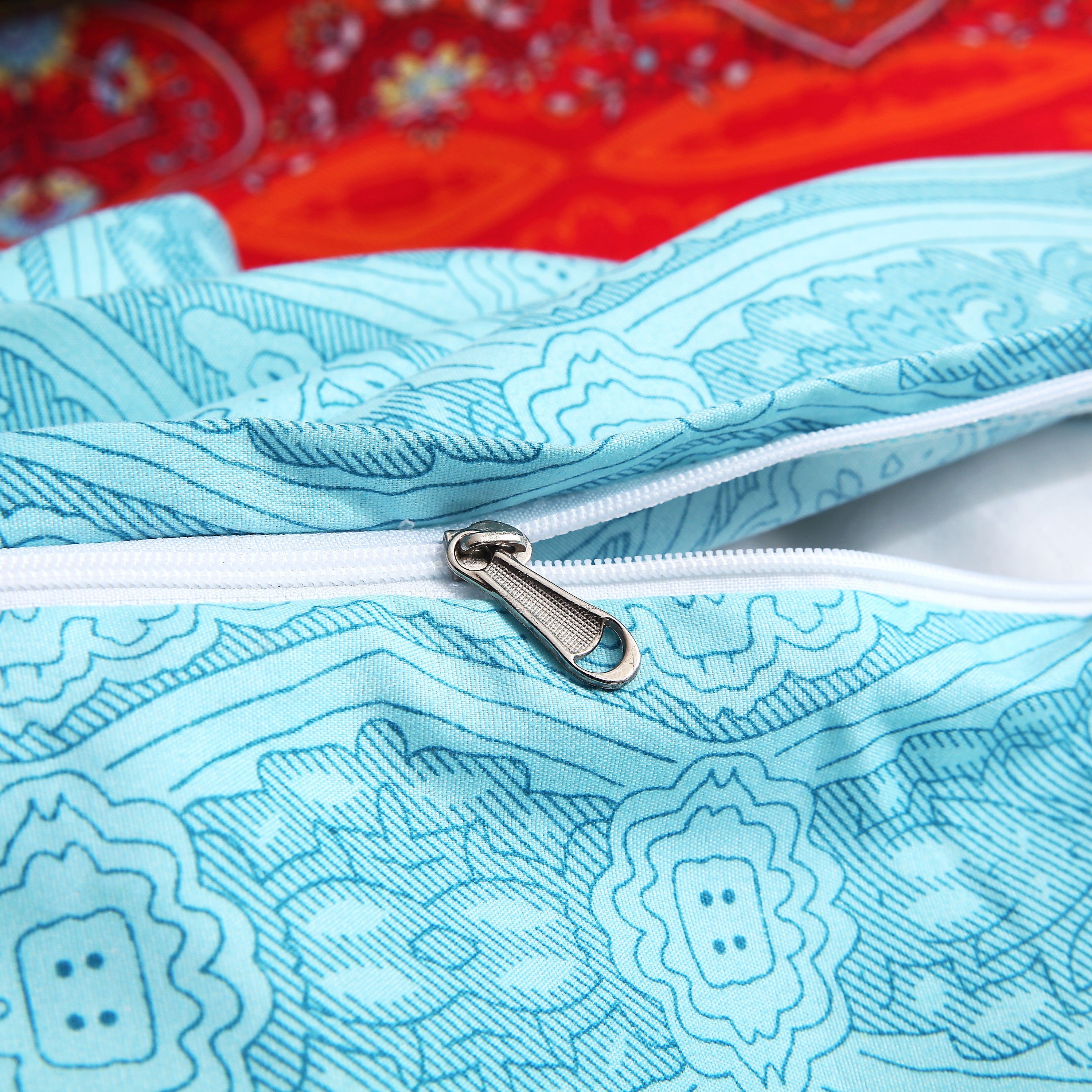 Colorful Boho Mandala Paisley 3-Piece Bedding Set: Duvet Cover and Pillow Shams