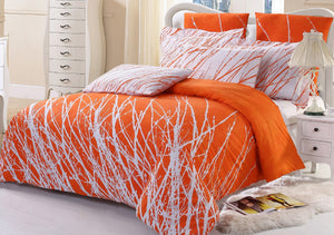 Tree Branches 100% Cotton 5 Piece Bedding Set: Duvet Cover, Pillowcases and Pillow Shams