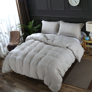 Stone Washed Microfiber 3pc Bedding Set: One Duvet Cover and Two Pillow Shams