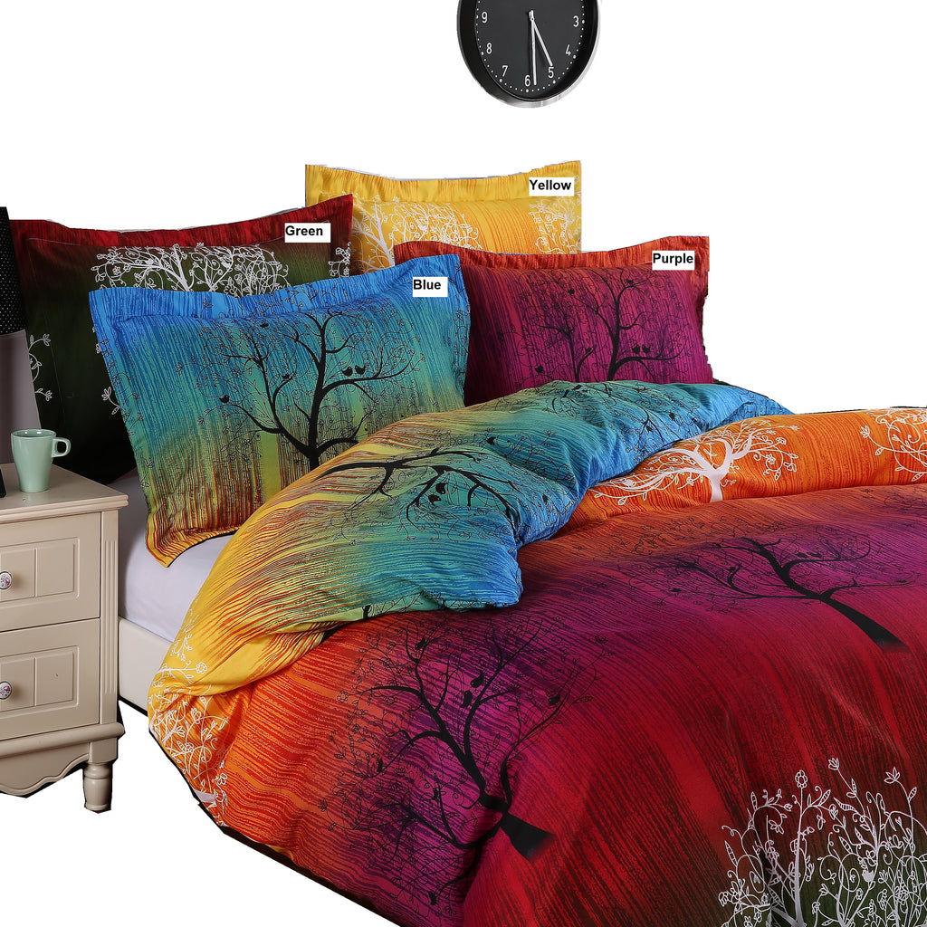 A Pair of Rainbow Tree Pillow Shams