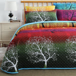 Rainbow Tree Bedspread Coverlet Quilt Set: Quilt and Pillow Sham(s)