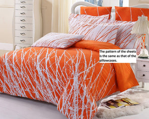 Orange tree branches sheet sets