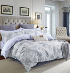 Gray Paisley 100% Cotton Bedding Set: Duvet Cover + Pillow Shams (or + Both Pillow Shams and Pillowcases)