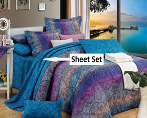 Blue floral sheet sets