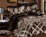black luxury cotton duvet cover set, reversable.