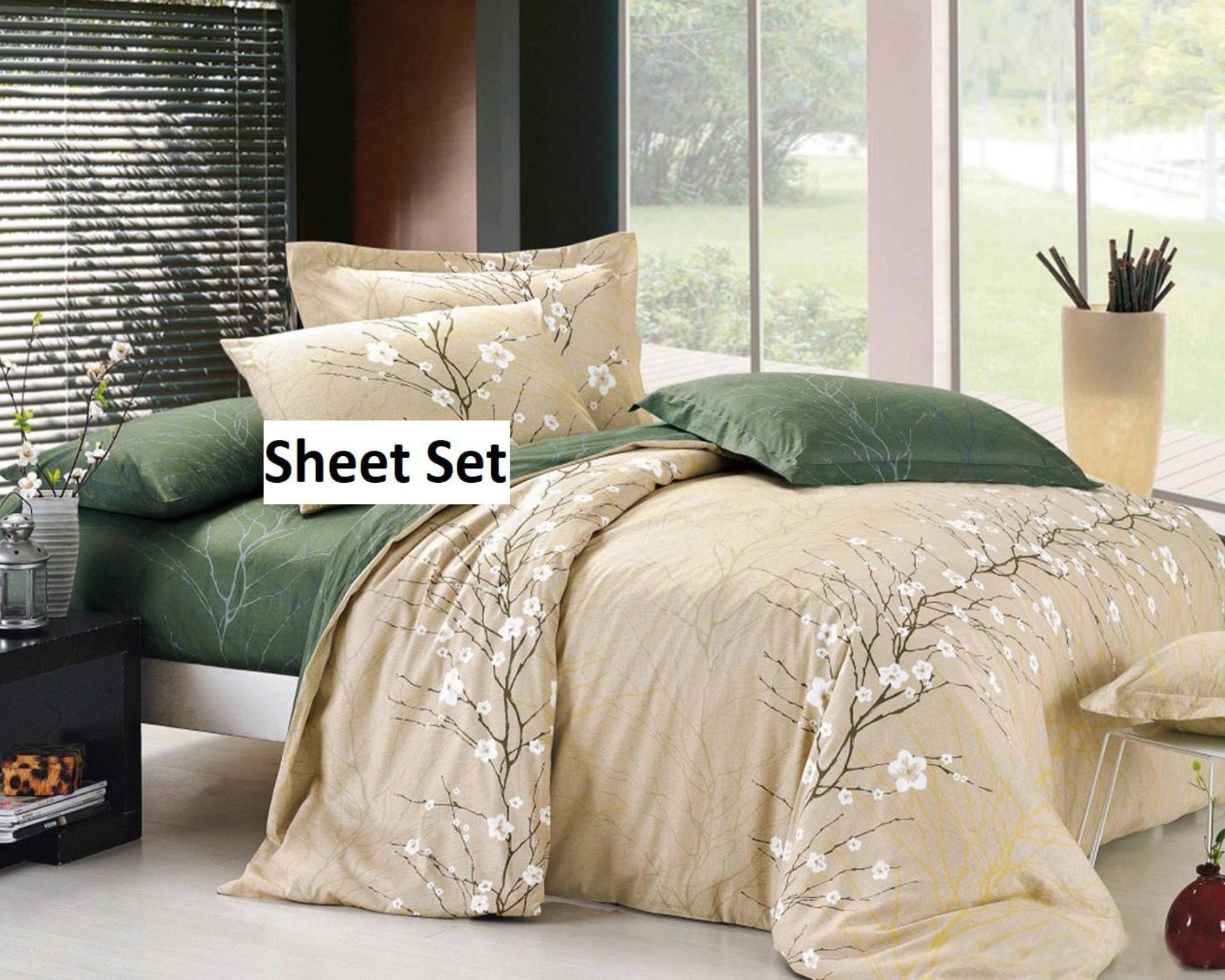 Green tree branches sheet sets