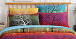 A Pair of Rainbow Tree Quilted Pillow Shams